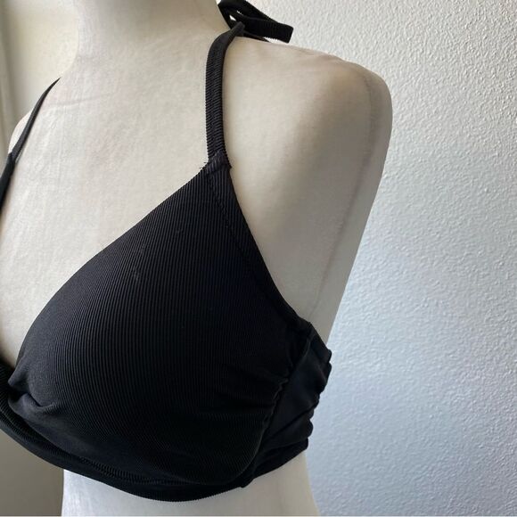 Shade & Shore Black Swim Bra Top Halter Underwire SZ 36C - Picture 5 of 9